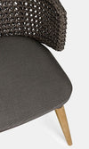 Scaun pentru gradina / terasa, tapitat cu stofa si picioare din lemn de tec Ninfa Maro, l54,5xA65xH79 cm (8)