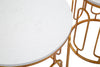 Set 2 mese de cafea din metal si rasina Tory Marble Alb / Auriu, Ø46xH55 / Ø39xH48 cm (6)