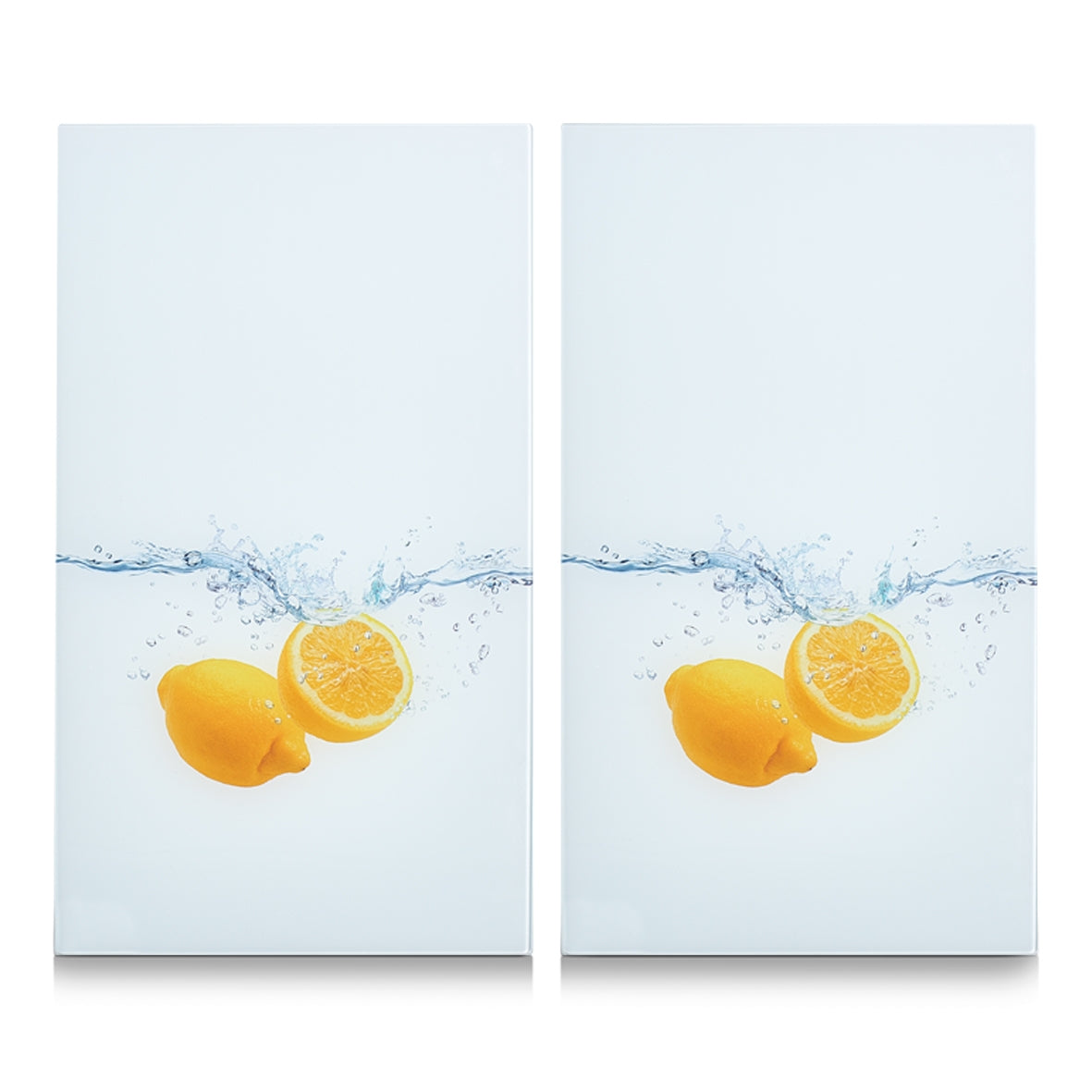 Set 2 placi din sticla, protectie plita, Lemon Splash, l30xA52 cm