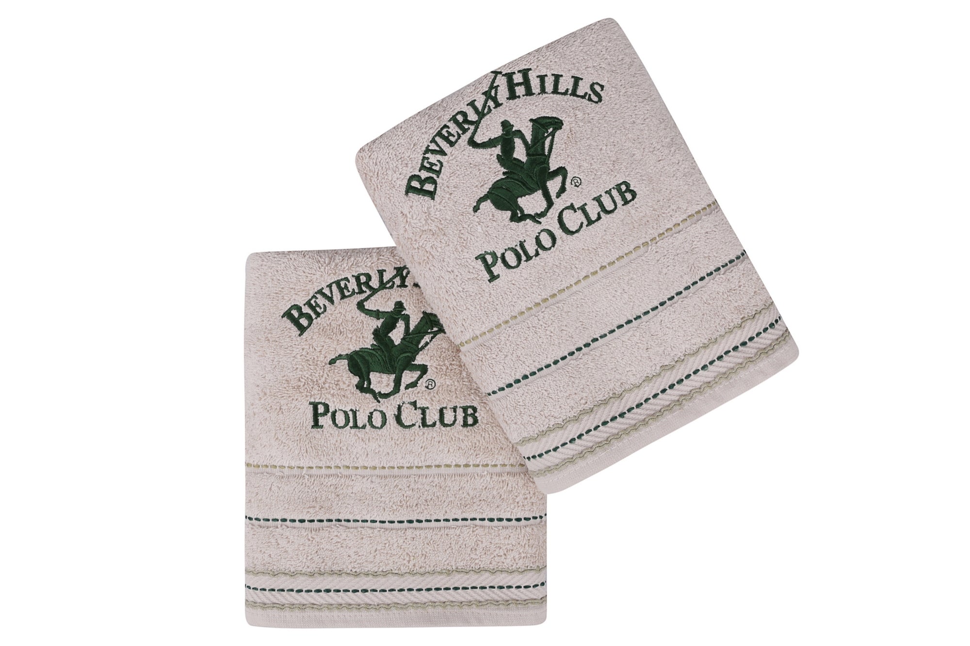 Set 2 prosoape baie din bumbac, Beverly Hills Polo Club 204 Bej, 50 x 90 cm (1)