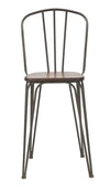 Set 2 scaune de bar din lemn de ulm si metal Harlem Natural / Gri, l54xA45xH102 cm (1)
