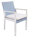 Set 2 scaune de gradina / terasa din poliratan si metal Floyd Bleu / Alb Antichizat, l57xA65xH85 cm (1)