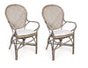 Set 2 scaune din ratan Edelina W Natural, l55xA62xH96 cm