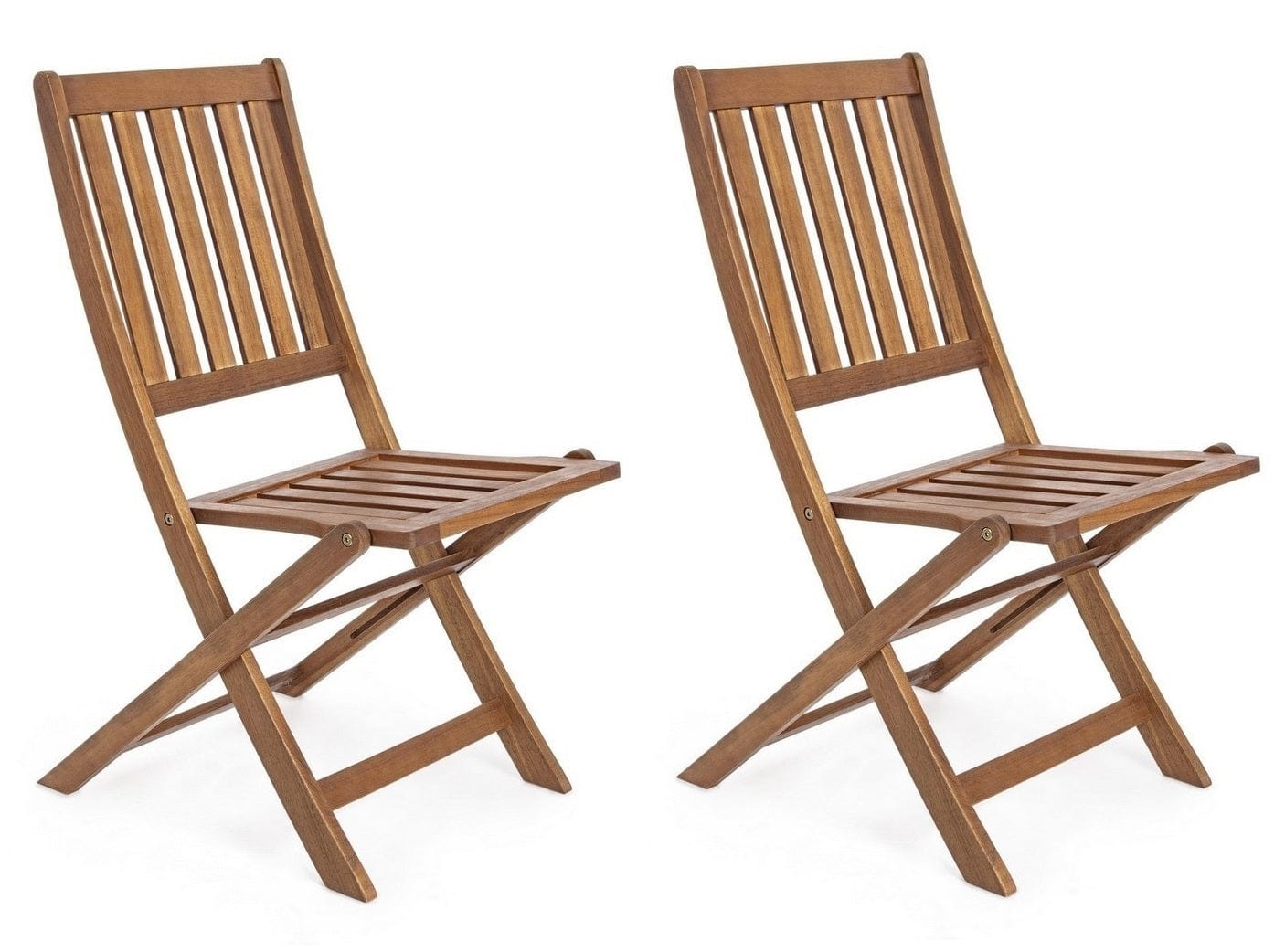 Set 2 scaune pliabile de gradina / terasa din lemn de salcam Mali Natural, l47,5xA60xH92 cm
