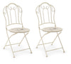 Set 2 scaune pliabile de gradina / terasa din metal Bike Crem, l38,5xA46xH93 cm