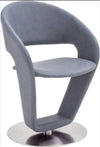 Set 2 scaune rotative tapitate cu stofa si picioare metalice, Firona Gri Deschis / Crom, l62xA62xH90 cm (1)