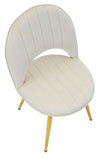 Set 2 scaune tapitate cu stofa, cu picioare din metal, Flex Velvet Crem / Auriu, l52xA48xH78 cm (5)