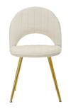 Set 2 scaune tapitate cu stofa, cu picioare din metal, Flex Velvet Crem / Auriu, l52xA48xH78 cm (3)