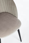 Set 2 scaune tapitate cu stofa, cu picioare metalice Queen Velvet Grej / Negru, l53xA57xH81,5 cm (7)