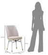 Set 2 scaune tapitate cu stofa si picioare din lemn Bella Velvet Crem / Alb / Auriu, l50xA49xH92,5 cm (11)