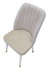 Set 2 scaune tapitate cu stofa si picioare din lemn Bella Velvet Crem / Alb / Auriu, l50xA49xH92,5 cm (6)
