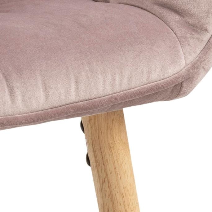 Set 2 scaune tapitate cu stofa si picioare din lemn Brooke Velvet Roz / Stejar, l58xA57xH83 cm (7)