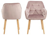 Set 2 scaune tapitate cu stofa si picioare din lemn Brooke Velvet Roz / Stejar, l58xA57xH83 cm (2)
