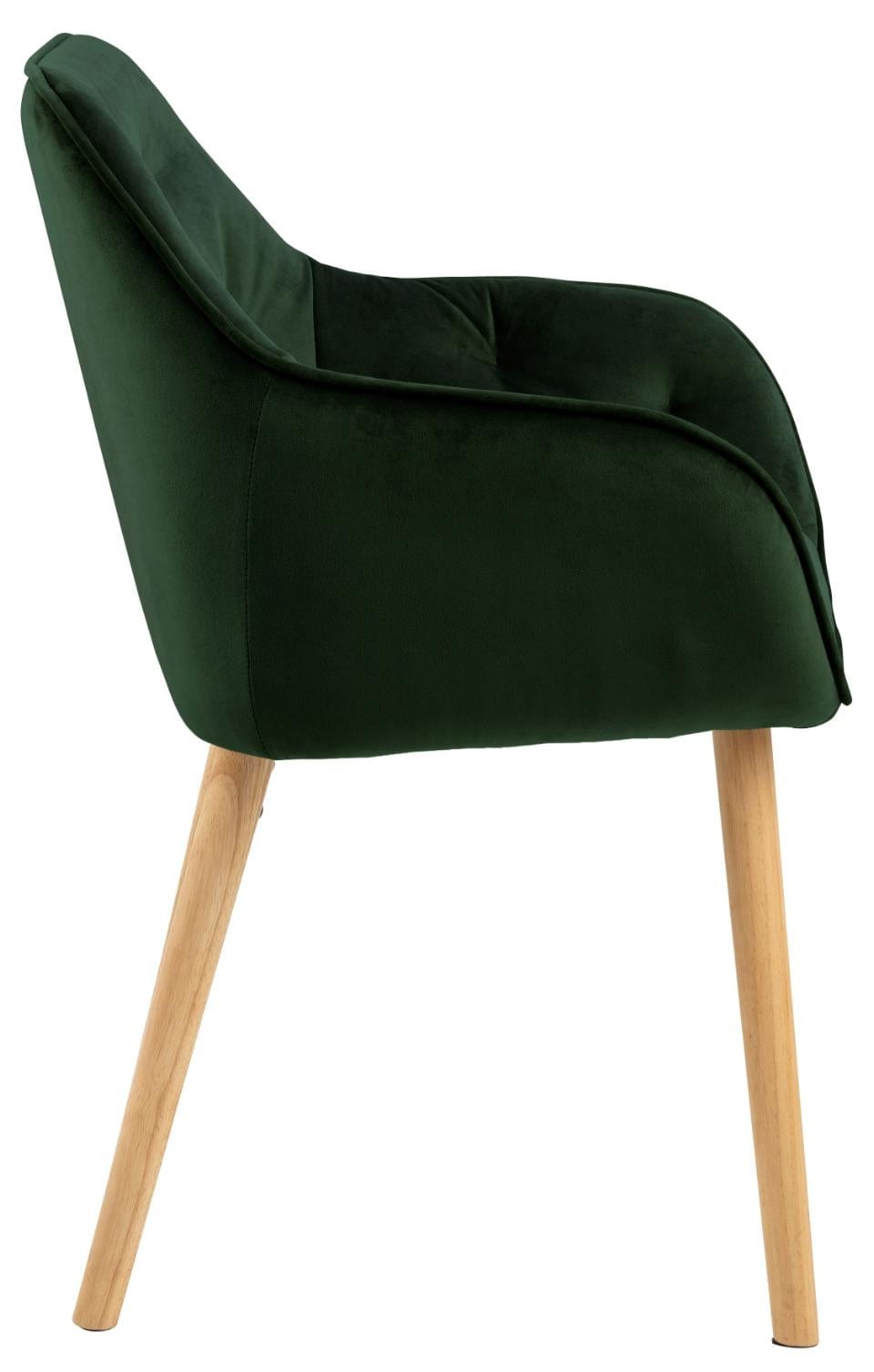 Set 2 scaune tapitate cu stofa si picioare din lemn Brooke Velvet Verde / Stejar, l58xA57xH83 cm (3)