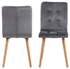 Set 2 scaune tapitate cu stofa si picioare din lemn Frida Velvet Gri inchis / Stejar, l43xA55xH88 cm (2)