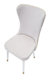 Set 2 scaune tapitate cu stofa si picioare din lemn, Mimoza Velvet Crem / Alb / Auriu, l40xA65xH99 cm (6)