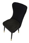 Set 2 scaune tapitate cu stofa si picioare din lemn, Mimoza Velvet Negru / Auriu, l40xA65xH99 cm (6)
