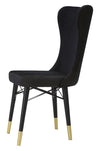Set 2 scaune tapitate cu stofa si picioare din lemn, Mimoza Velvet Negru / Auriu, l40xA65xH99 cm (5)