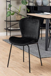 Set 2 scaune tapitate cu stofa si picioare metalice Batilda A-1 Velvet Negru, l48xA55xH82,5 cm (2)