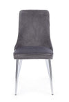 Set 2 scaune tapitate cu stofa si picioare metalice Corinna Velvet Gri / Crom, l44xA55xH86 cm (3)