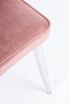 Set 2 scaune tapitate cu stofa si picioare metalice Corinna Velvet Roz / Crom, l44xA55xH86 cm (5)