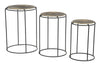 Set 3 masute de cafea din metal Roundy Negru / Alama, Ø48xH66,5 / Ø42xH59,5 / Ø36xH52,5 cm (4)