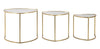 Set 3 mese de cafea din sticla si metal, Triangle Auriu, L60xl60xH50 cm / L50xl50xH45 cm / L40xl40xH40 cm (2)