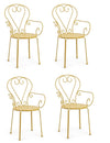 Set 4 scaune de gradina / terasa din metal Etienne Galben, l49xA49xH89 cm