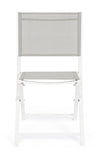 Set 4 scaune pliabile de gradina / terasa din metal si material textil Hilde Alb, l48xA55,5xH82,5 cm (1)
