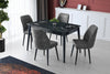 Set 4 scaune tapitate cu stofa si picioare din lemn, Dallas 527 Velvet Antracit / Negru, l50xA49xH90 cm (1)