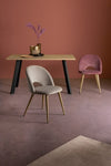 Set 4 scaune tapitate cu stofa si picioare metalice Linzey Velvet Roz / Natural, l53xA60xH82 cm (1)