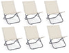 Set 6 scaune pliabile de gradina / terasa din metal si material textil, Ocean Crem / Gri, l63xA47xH67 cm