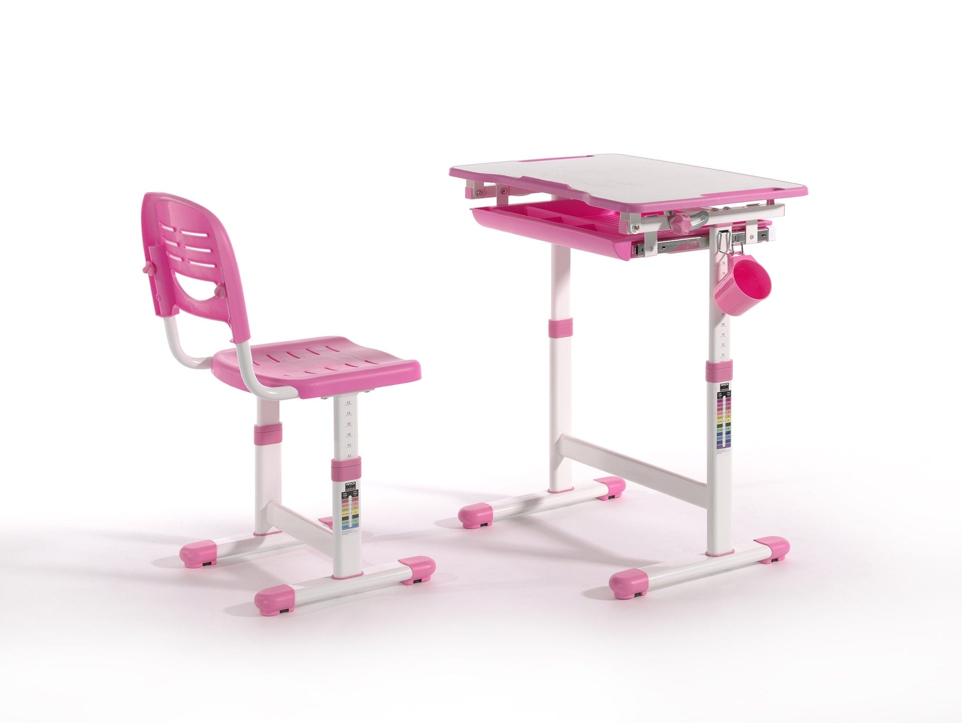 Set birou pentru copii, reglabil pe inaltime Comfortline Roz, L66,4xl47,4xH54 cm (3)