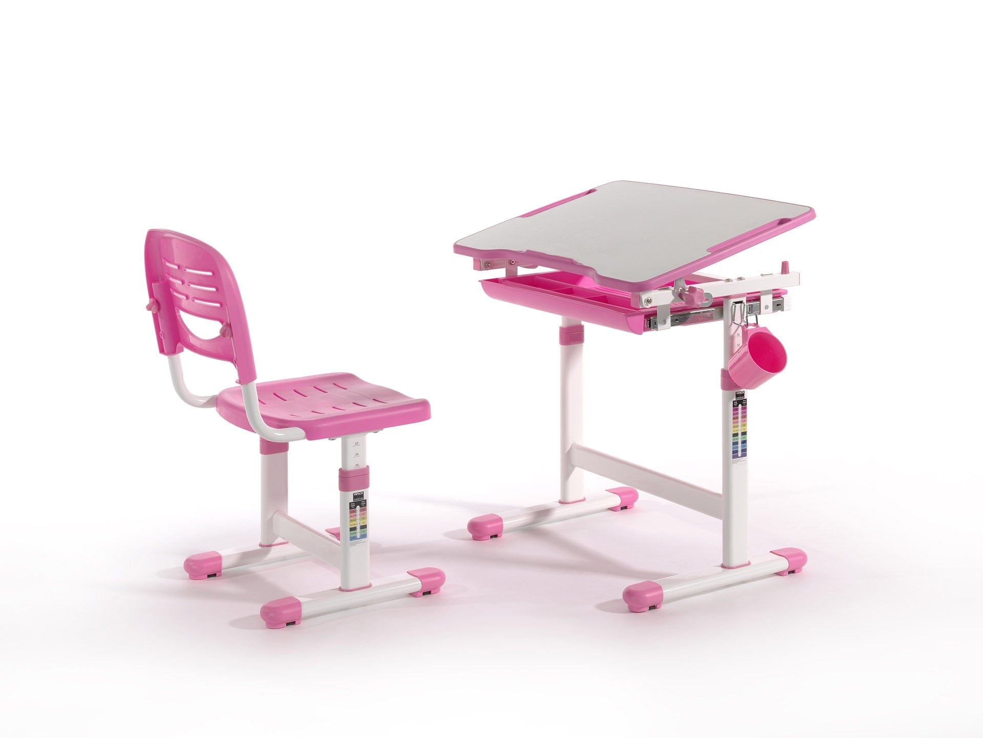 Set birou pentru copii, reglabil pe inaltime Comfortline Roz, L66,4xl47,4xH54 cm (4)