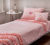 Set cuvertura reversibila pat copii si 1 perna decorativa Rosa Pink (3)