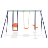 Set de joaca exterior din metal si plastic, pentru copii, cu leagane, Swing Bleumarin / Verde / Portocaliu, L302xl158xH180 cm (1)