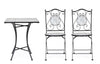 Set masa + 2 scaune pliabile pentru gradina / terasa, din ceramica si metal, Erice Square Multicolor / Negru, L60xl60xH75 cm (4)