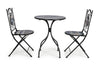 Set masa + 2 scaune pliabile pentru gradina / terasa, din ceramica si metal, Huston Multicolor / Negru, Ø60xH75 cm (1)