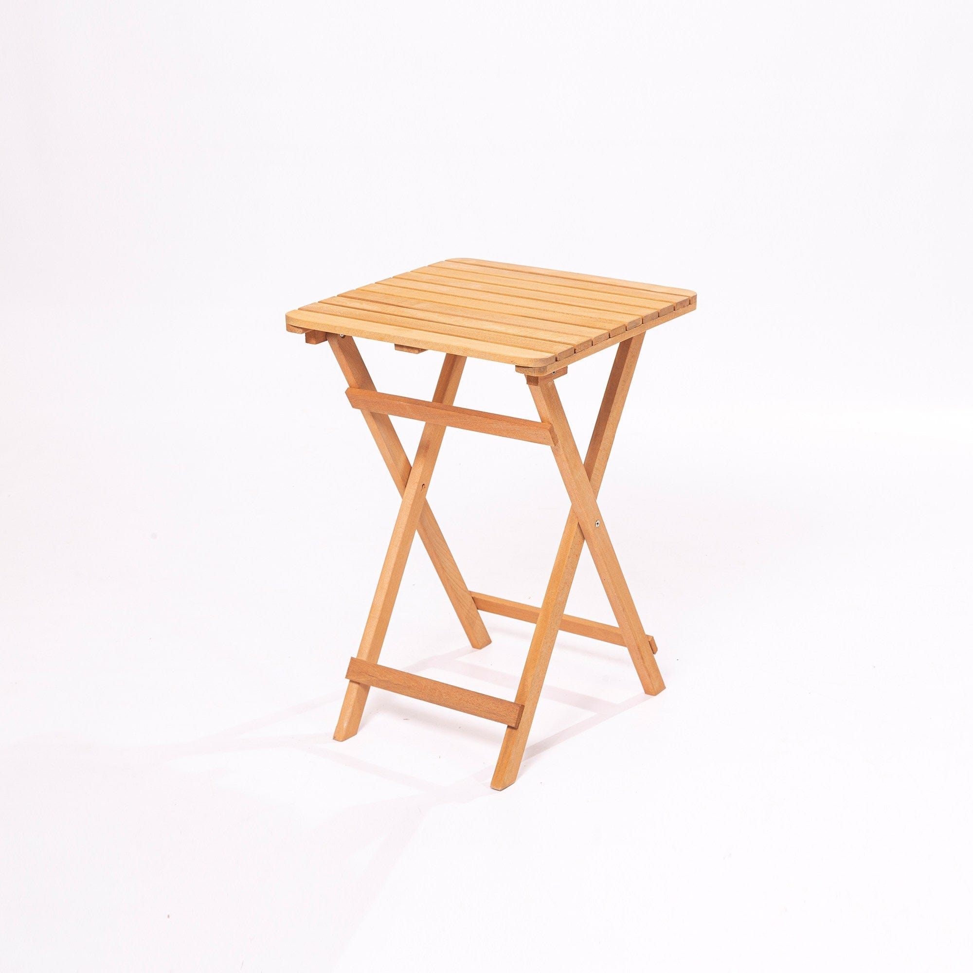 Set masa + 2 scaune pliabile pentru gradina / terasa, din lemn de fag, MY002 Natural, L60xl60xH72 cm (1)