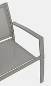 Set masa de cafea + 2 scaune pentru gradina / terasa, din sticla, material textil si metal, Auri Grej, L45xl45xH38 cm (3)