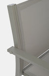 Set masa de cafea + 2 scaune pentru gradina / terasa, din sticla, material textil si metal, Auri Grej, L45xl45xH38 cm (2)