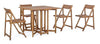 Set masa extensibila + 4 scaune pliabile pentru gradina / terasa, din lemn de salcam, Noemi Natural, L90xl33-60-90xH74 cm