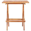 Set masa + 2 scaune pliabile pentru gradina / terasa, din lemn de tec, Arlo Natural / Albastru Deschis, L60xl60xH65 cm (4)
