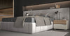Set Mobila Dormitor din pal si MDF, cu pat 200 x 160 cm, 6 piese, Invictus P66-6OG/IC Gri / Crem / Stejar Tobacco (1)