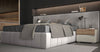 Set Mobila Dormitor din pal si MDF, cu pat 200 x 180 cm, 6 piese, Invictus P66-6OG/IC Gri / Crem / Stejar Tobacco (3)