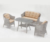 Set mobilier gradina / terasa Luna Fas Bej / Gri, 2 fotolii + canapea 2 locuri + masa de cafea (1)