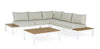 Set mobilier modular pentru gradina / terasa Elias Bej / Natural / Alb, coltar 5 locuri + masa de cafea