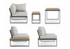 Set mobilier modular pentru gradina / terasa, Sven Gri / Natural / Antracit, coltar 5 locuri + masa + banca (8)