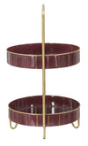 Suport ghiveci flori din metal si sticla Double Bordeaux, l36,5xA34,5xH56,5 cm (2)