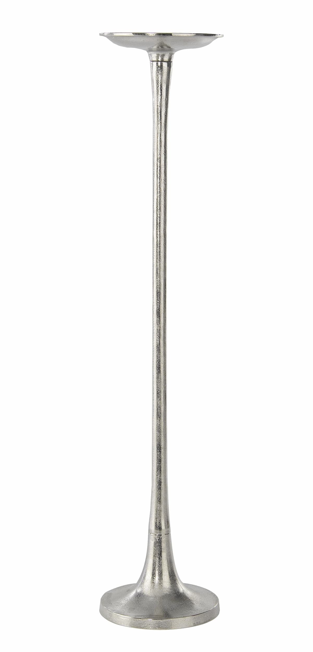 Suport lumanare din aluminiu, Karan 7811 Nichel, Ø18xH86 cm